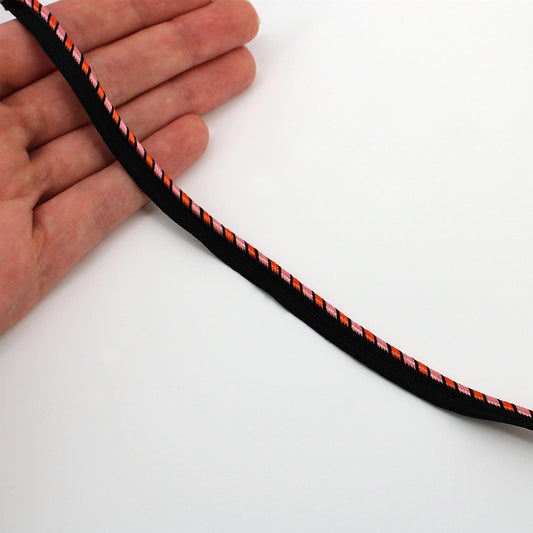 Barley Twist Insertion - Pink Orange  - 8mm - by the metre - 5451