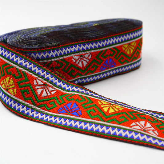 Aztec Inspired Patterned Braid - 40mm - by the metre - 9856