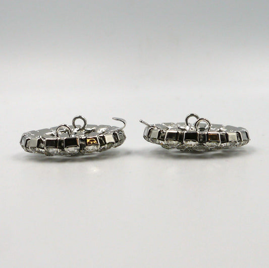 Round Diamante Clasp - Clear - 7x3.5cm - 7034