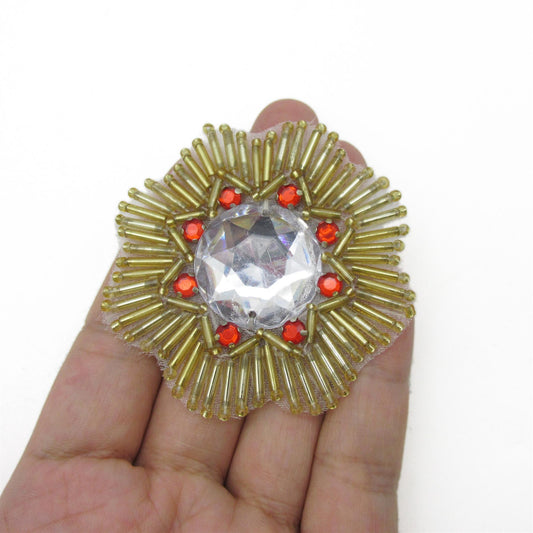 Large Stone Motif - Gold - 64mm - 7595