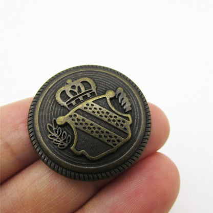 Metal Shield Button with Rope Edge - 7503