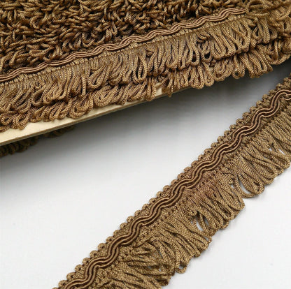 Vintage Gimp Braid With Looped Fringe 32mm x1m - 0865