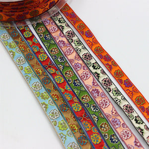 Floral Patterned Braid Ribbon 9mm 6181