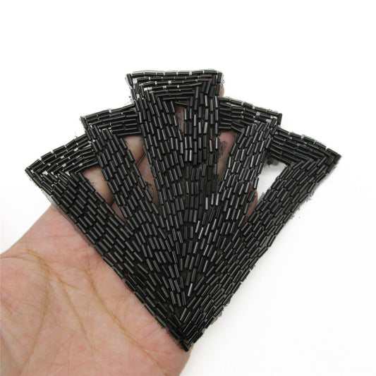 Bugle Bead Fan Shape Motif - 13cm - 9427