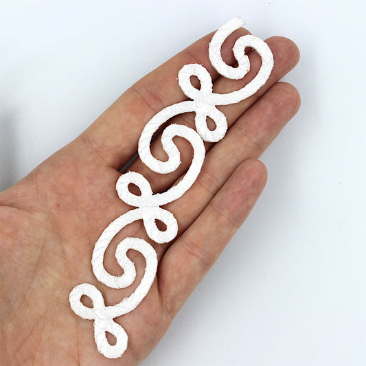 White Cornelli Strip Iron-On White 13cm 7772
