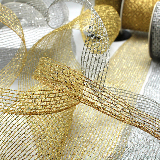 Metallic Wired Lurex Net Braid x 1m - 9510