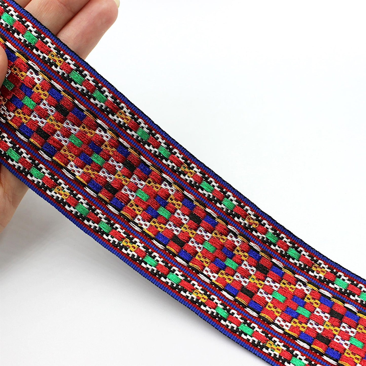 Multi Coloured Ethnic Squares Braid 9860