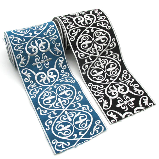 Fancy Wide Jacquard Braid - 90mm - by the metre - 9773