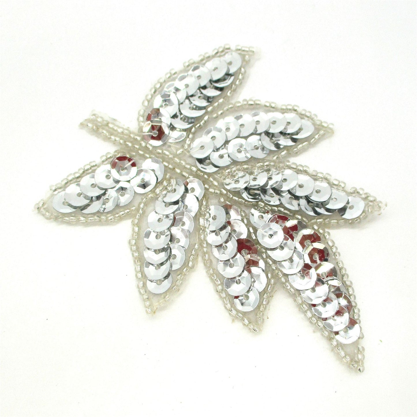 Sequin Leaf Motif Pair 9cm 7638