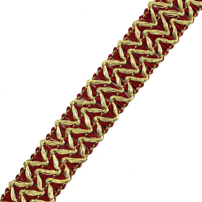 Coloured Braid With Gold Metallic Zig-Zag 7707