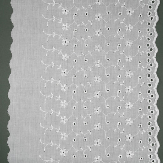 White Broderie Anglaise Lace WHITE 25cm 6400