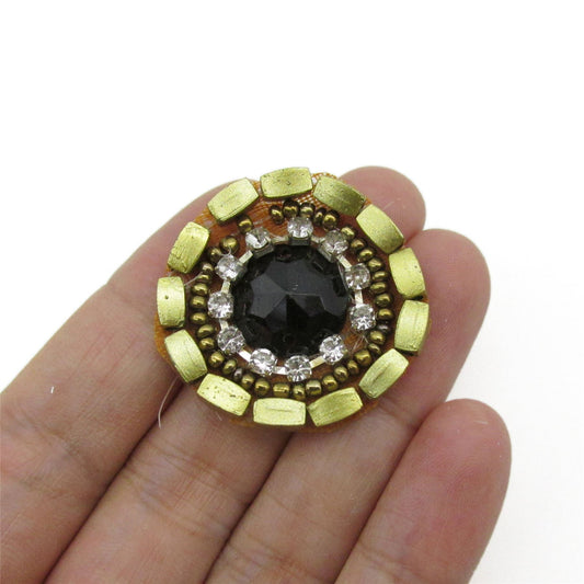 Beaded Round Jewel Motif 3cm - 9946