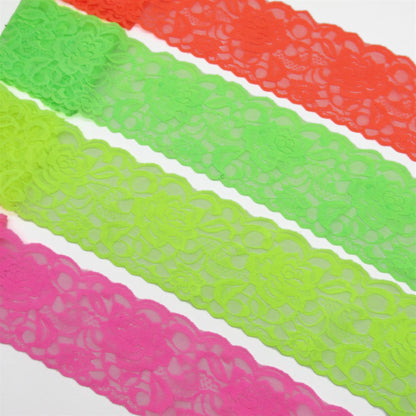 Fluorescent Wide Rose Lace - 85mm - by the metre - 5413