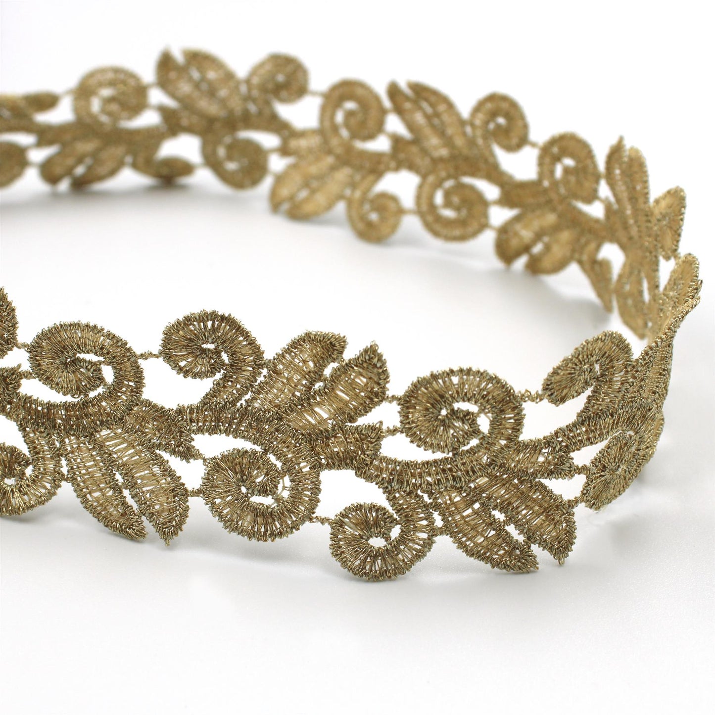 Baroque Scroll Metallic Lace - Light Gold  - 32mm - by the metre - 5593