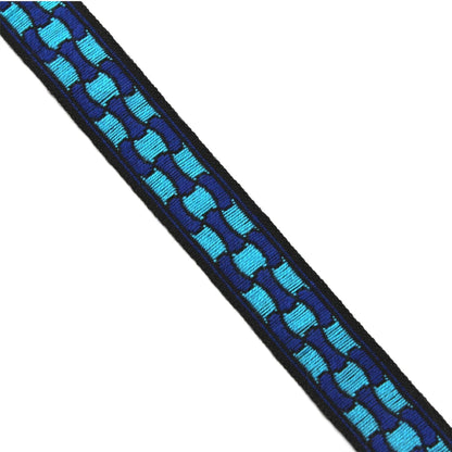 Vintage Braid With Chain Link Design Blue 10mm x1m - 2231