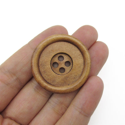 Wooden 4-Hole Buttons x 5pcs - 5309