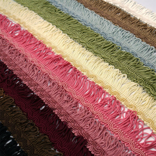 Vintage Gimp Braid With Looped Fringe 32mm x1m - 0865