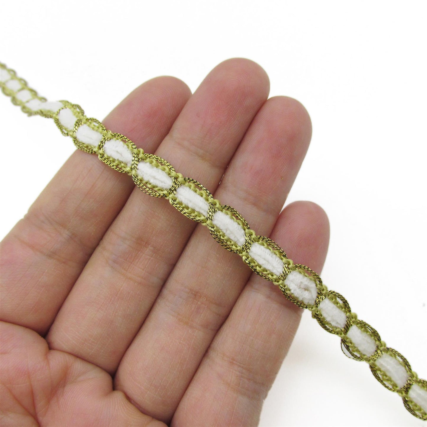 Tiny Metallic Braid with Chenille Centre 8mm x1m - 9199