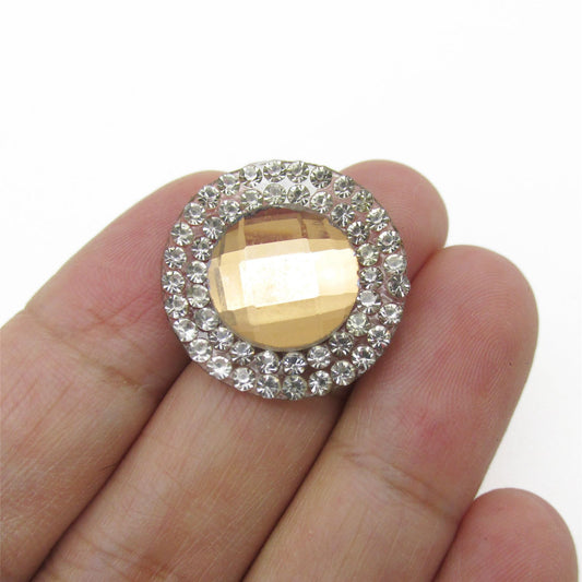 Round Motif with Jewel Button Centre - 24mm - 7493