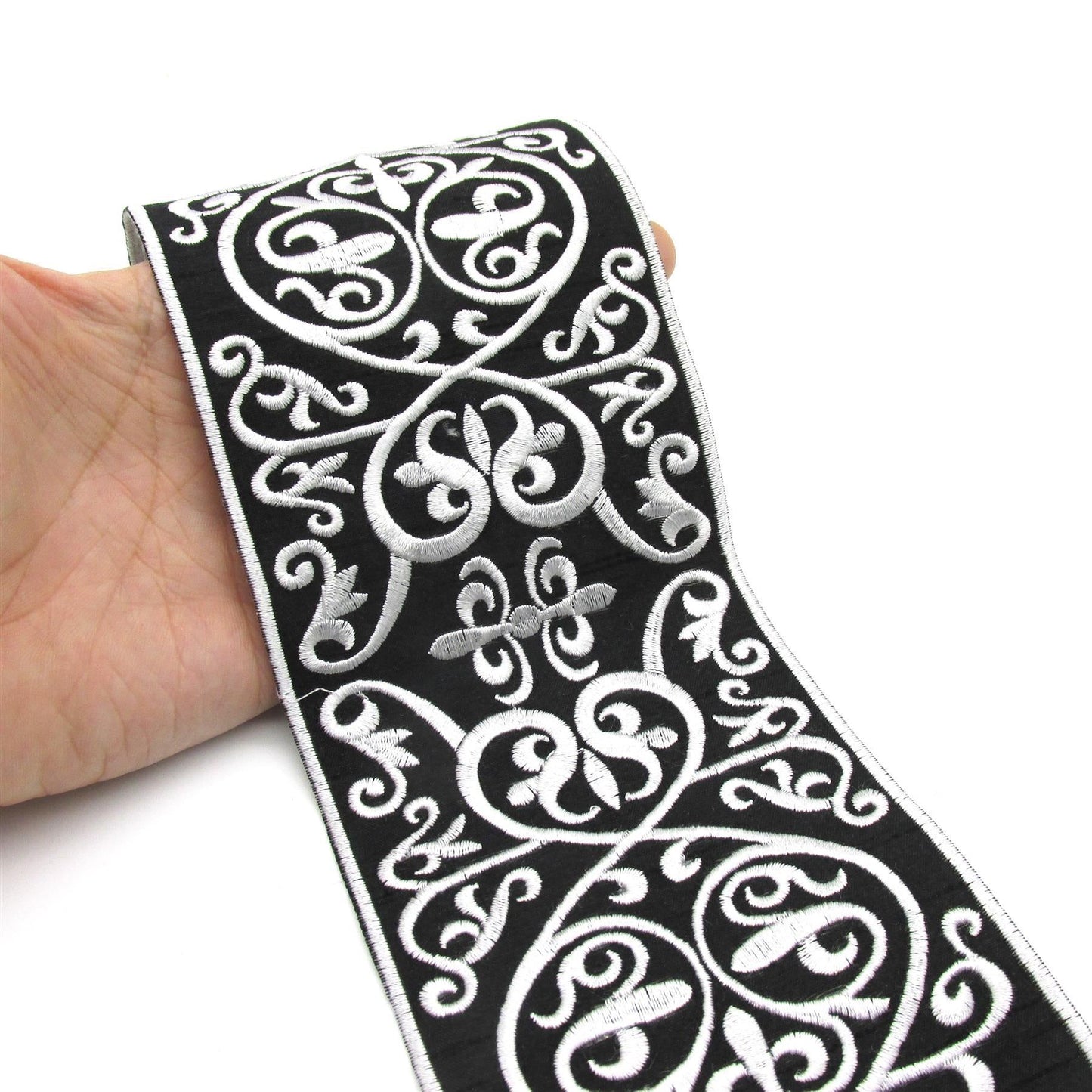 Fancy Wide Jacquard Braid - 90mm - by the metre - 9773