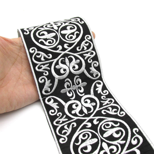 Fancy Wide Jacquard Braid - 90mm - by the metre - 9773