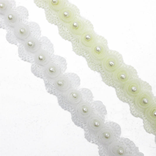 Lace With Faceted Pearl Beads 25mm 6486