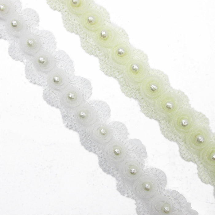 Lace With Faceted Pearl Beads 25mm 6486