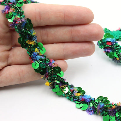 Multi Coloured Sequin Textured Braid 18mm 8591