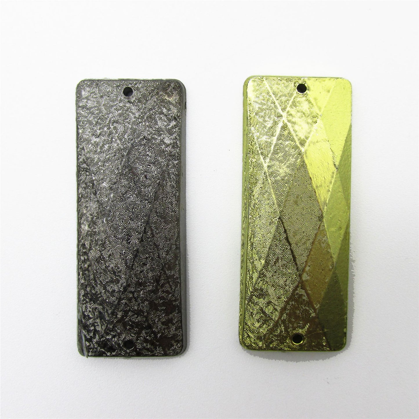 Metal Look Rectangle Motif 43mm x 16mm - 9970