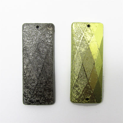 Metal Look Rectangle Motif 43mm x 16mm - 9970