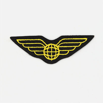 Pilot Wings Badge - Black Yellow - 70mm - 9343
