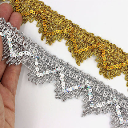 Metallic Sequin Zigzag Braid - 40mm - by the metre - 5391