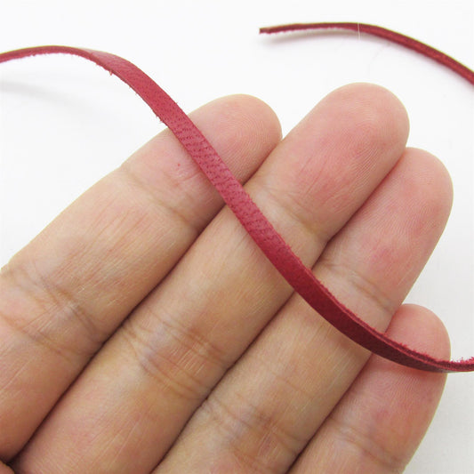 Leather Thonging - Red - 3mm - by the metre - 5439