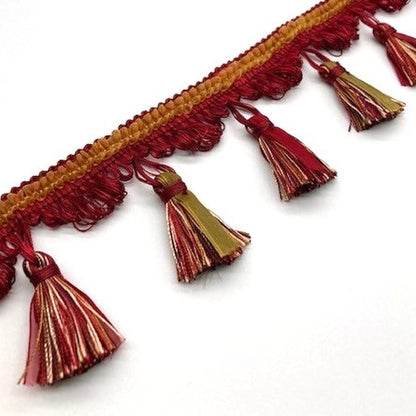 Looped Fringe With Organza Frill And Tassel 80mm 6116