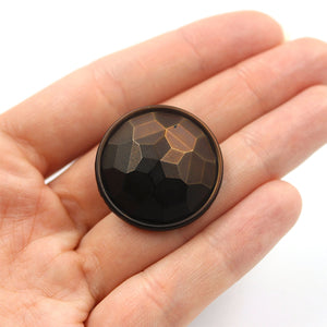 Metallic Coloured Faceted Plastic Button 4403
