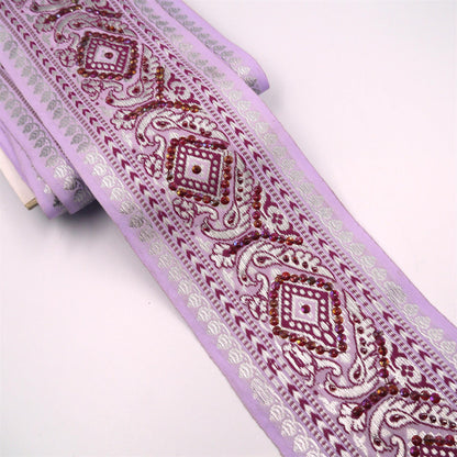 Diamond Embroidered and Sequin Braid - 90mm - by the metre - 8835