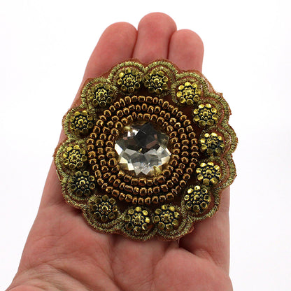 Beaded Round Jewel Motif - 60mm - 5616