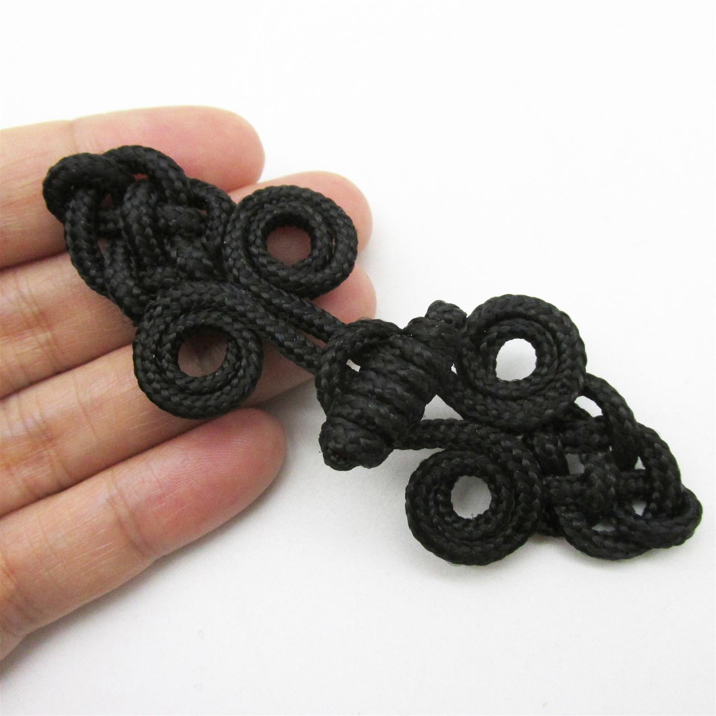 Cord Frog with Toggle Closure - Black - 9cm - 5355