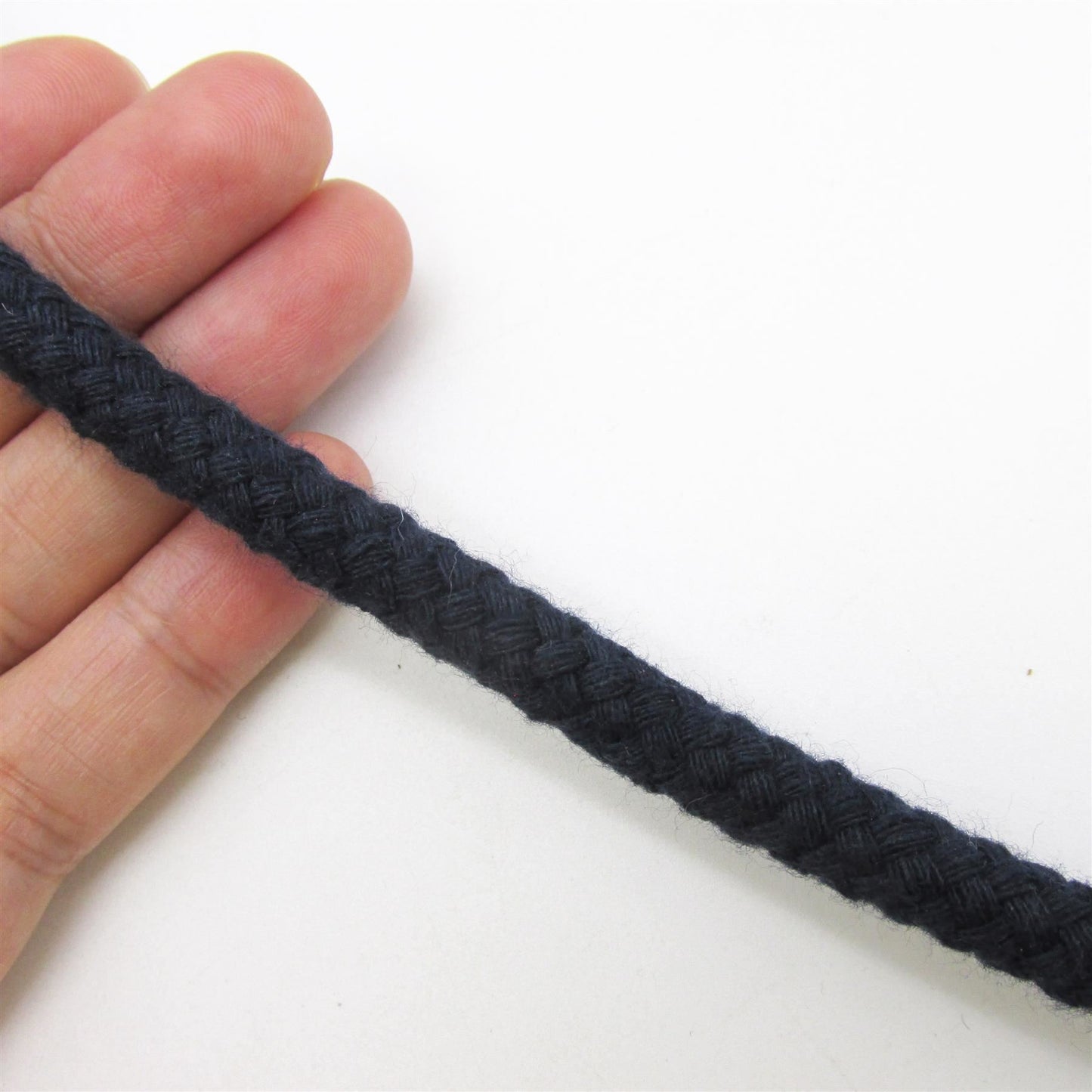 Cotton Braided Cord - Navy - 8mm - by the metre - 9875