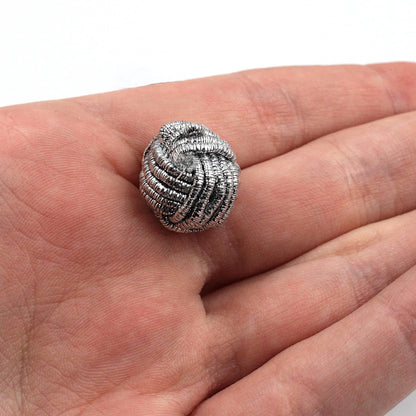 Metallic Chinese Knot Button - Silver - 4376