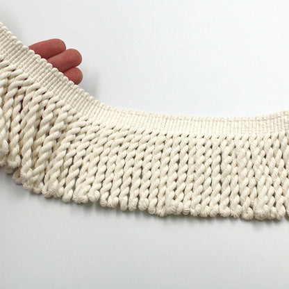 Chunky Cotton Bullion Fringe - Natural - 9cm - by the metre - 5594