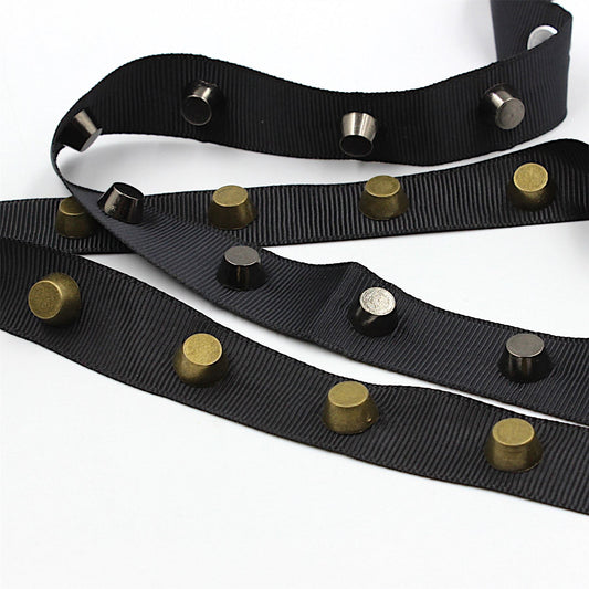 Cone Studded Grosgrain Braid 18mm x 1m - 9751