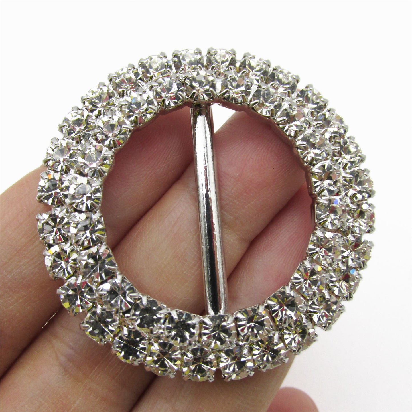 Round Diamante Buckle 45mm 7193