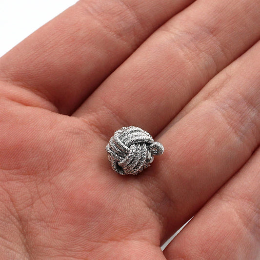 Metallic Chinese Knot Button - Silver - 4376