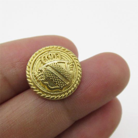Metal Shield Button with Rope Edge - 7503
