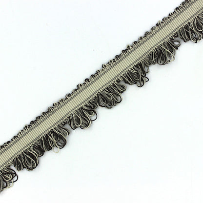 Grosgrain Braid With Van Dyke Looped Fringe 30mm 6179