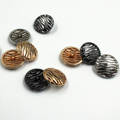 Wavy Metal Shank Button - 28L (18mm) x 1 - 5572