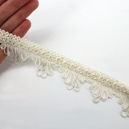 Vintage Braid with Van Dyke Fringe - 40mm - by the metre - 2389