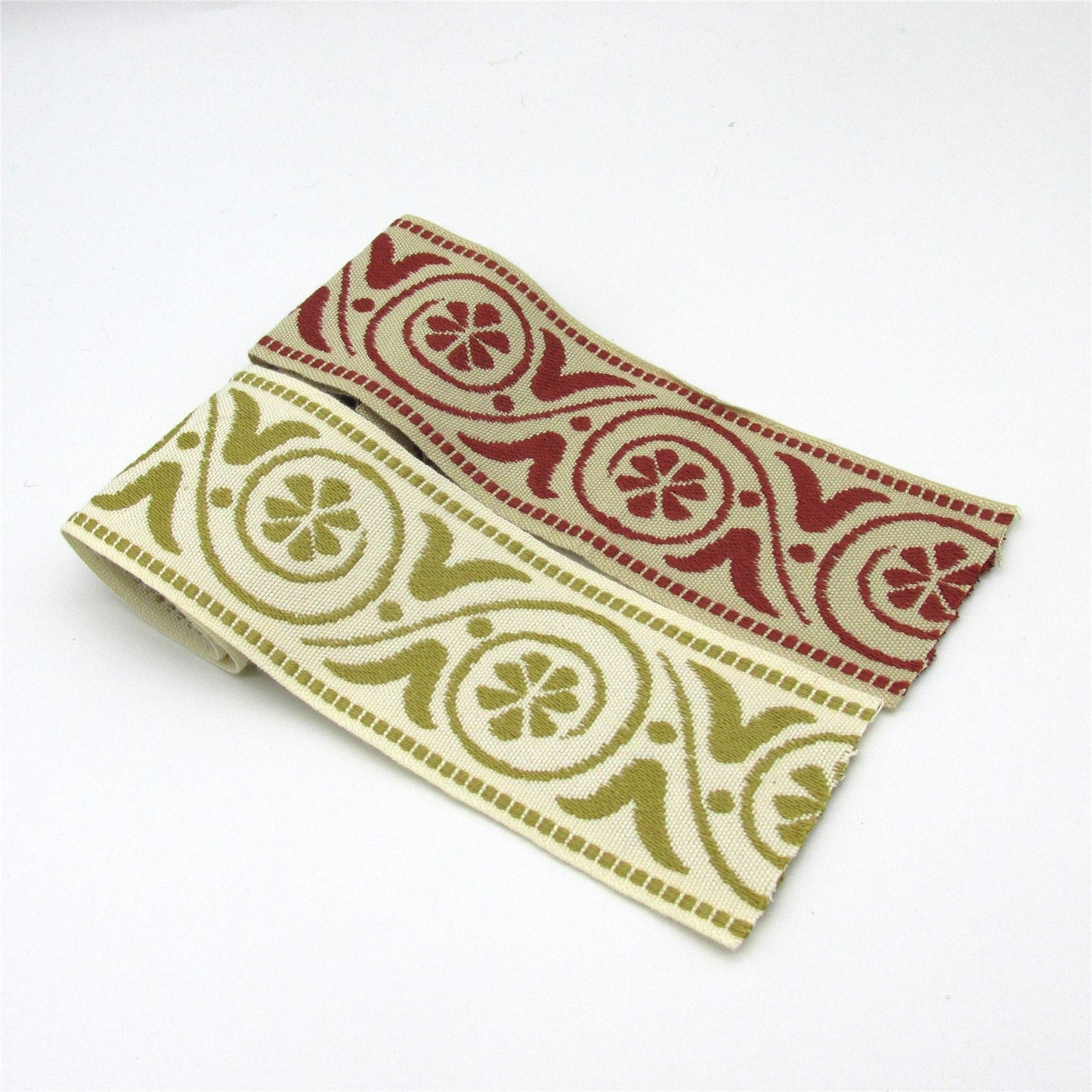 Jacquard Braid with Simple Flower Pattern - 57mm - by the metre - 5007