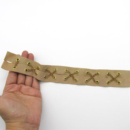 PU Suedette and Eyelets with Chain - 30cm - 9832